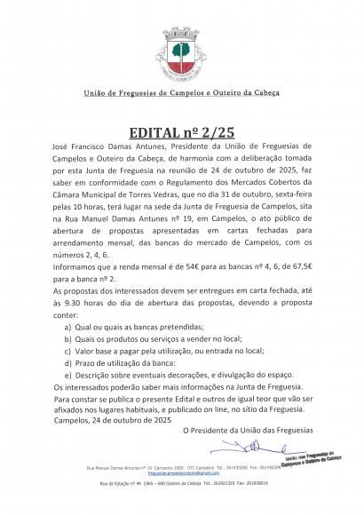 Edital nº 2/25