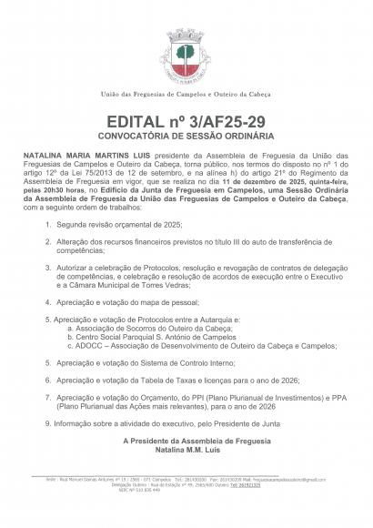 Edital n&ordm;3 /AF25-29