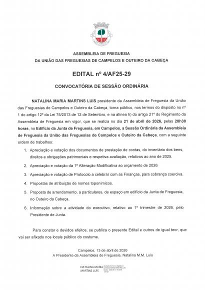 Edital n&ordm; 4/AF25-29