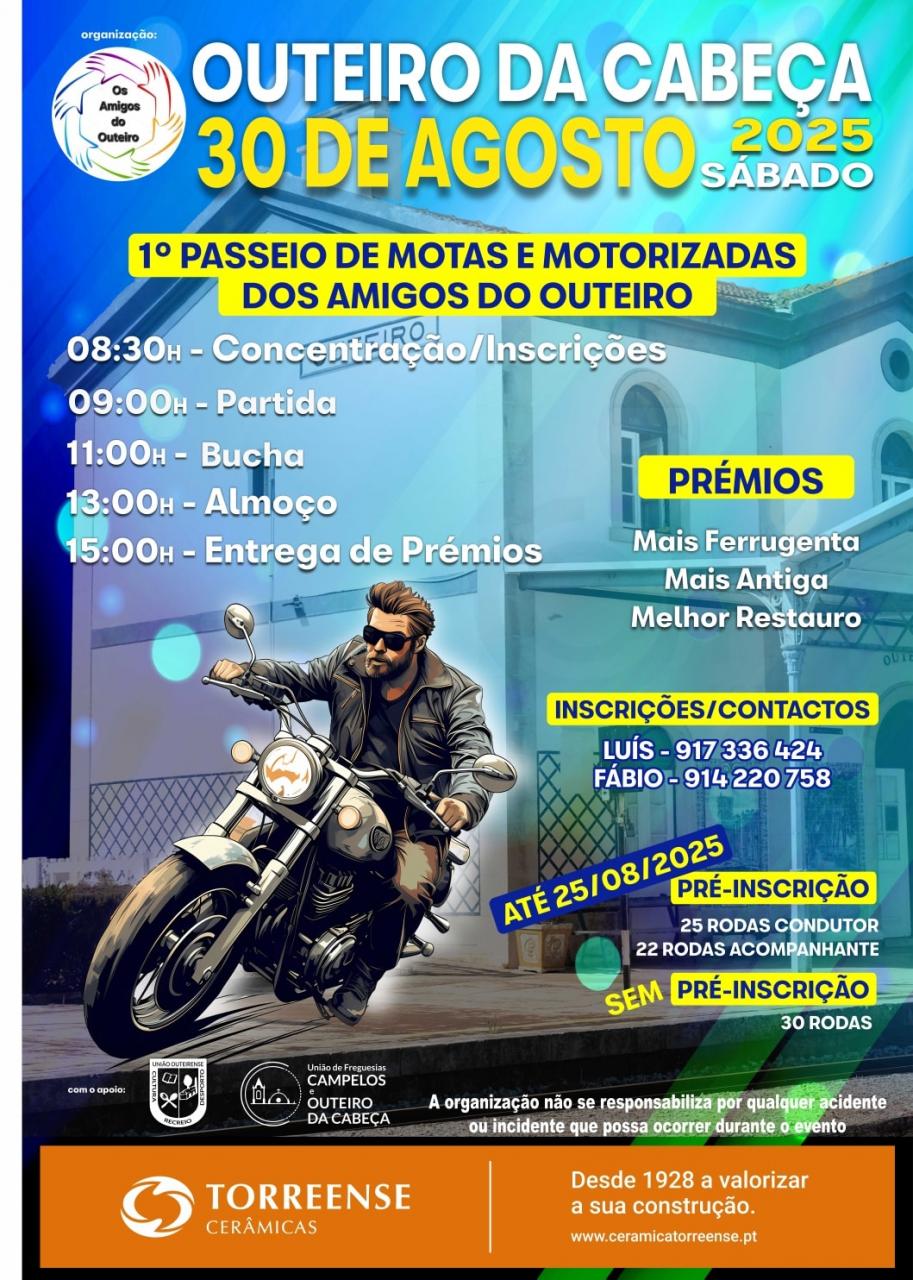 1.º passeio de motas e motorizadas - Outeiro da Cabeça